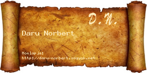 Daru Norbert névjegykártya